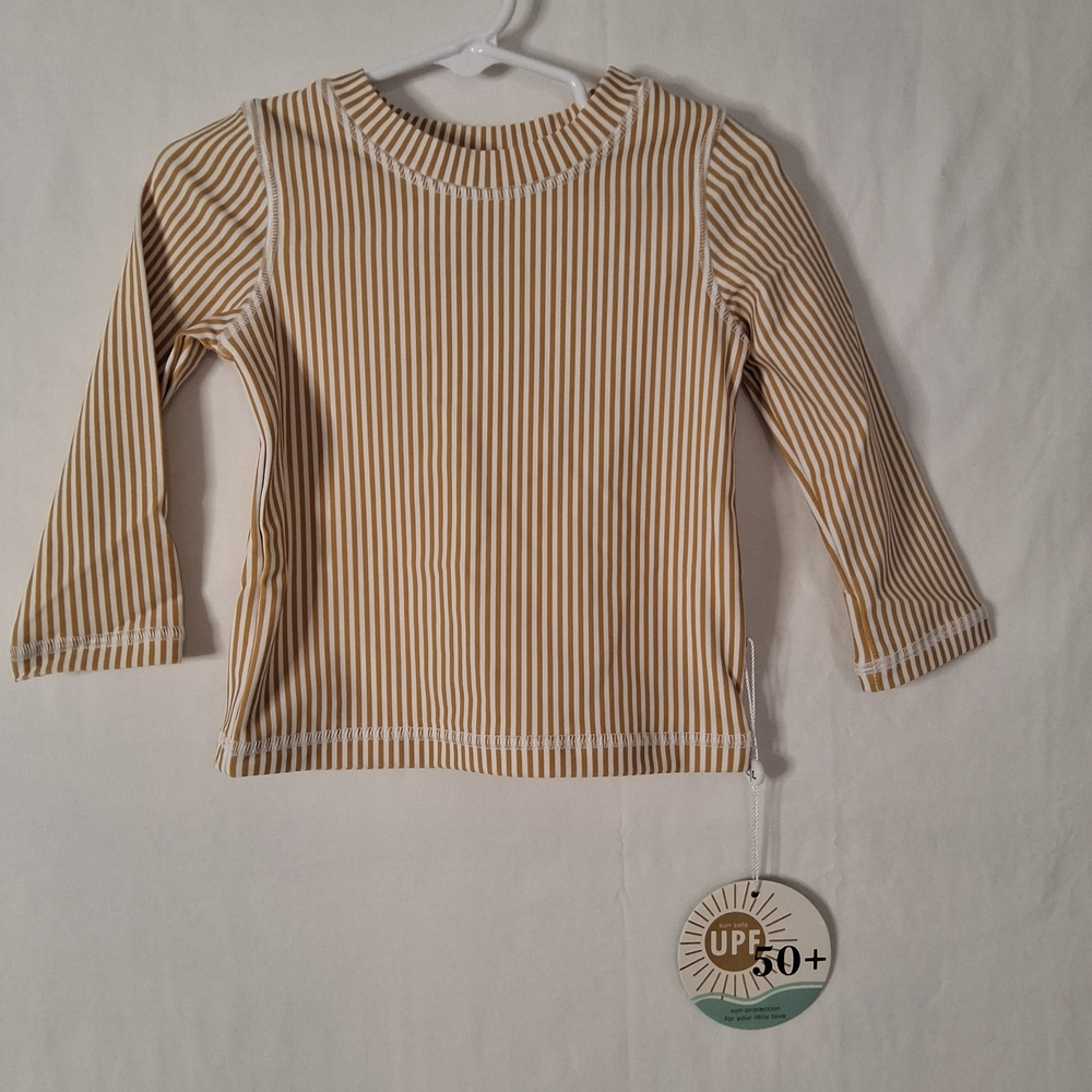 Caden Lane Tan Striped Long Sleeve Tee